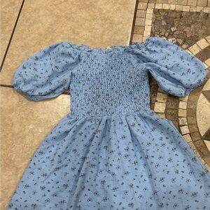 Adorable Blue Floral Kids Dress